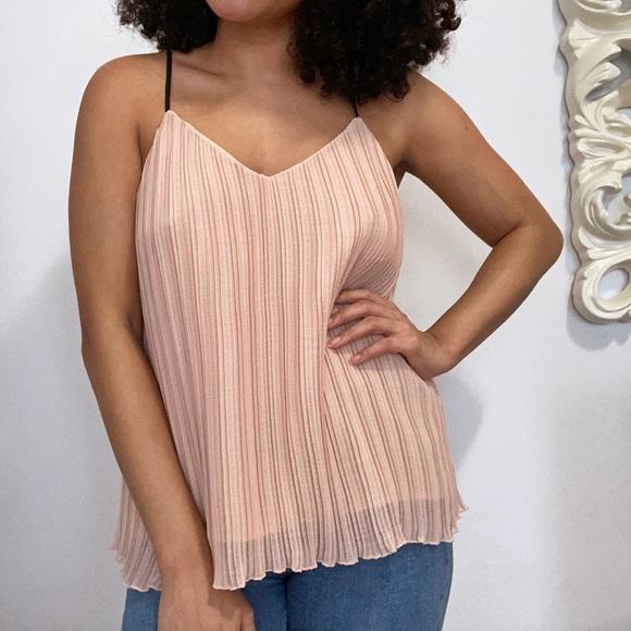 H&M Tops - Blush Pink Pleated Strappy Top